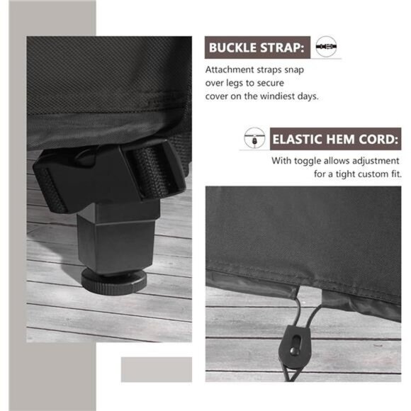 600D Tough Canvas Heavy Duty Rectangular Patio Table and Chair Cover - Picture 5 of 7